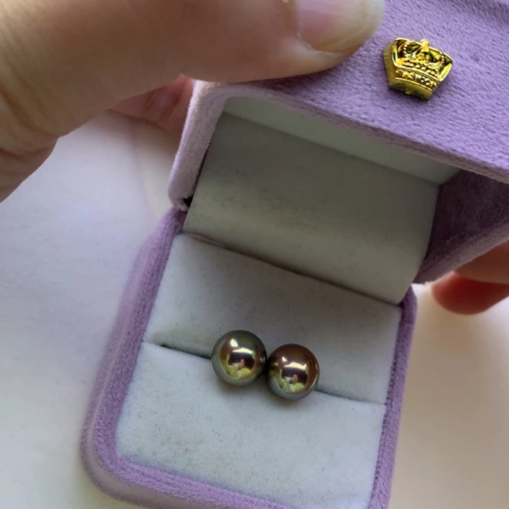 18K金镶嵌耳饰淡水珍珠暖**暖