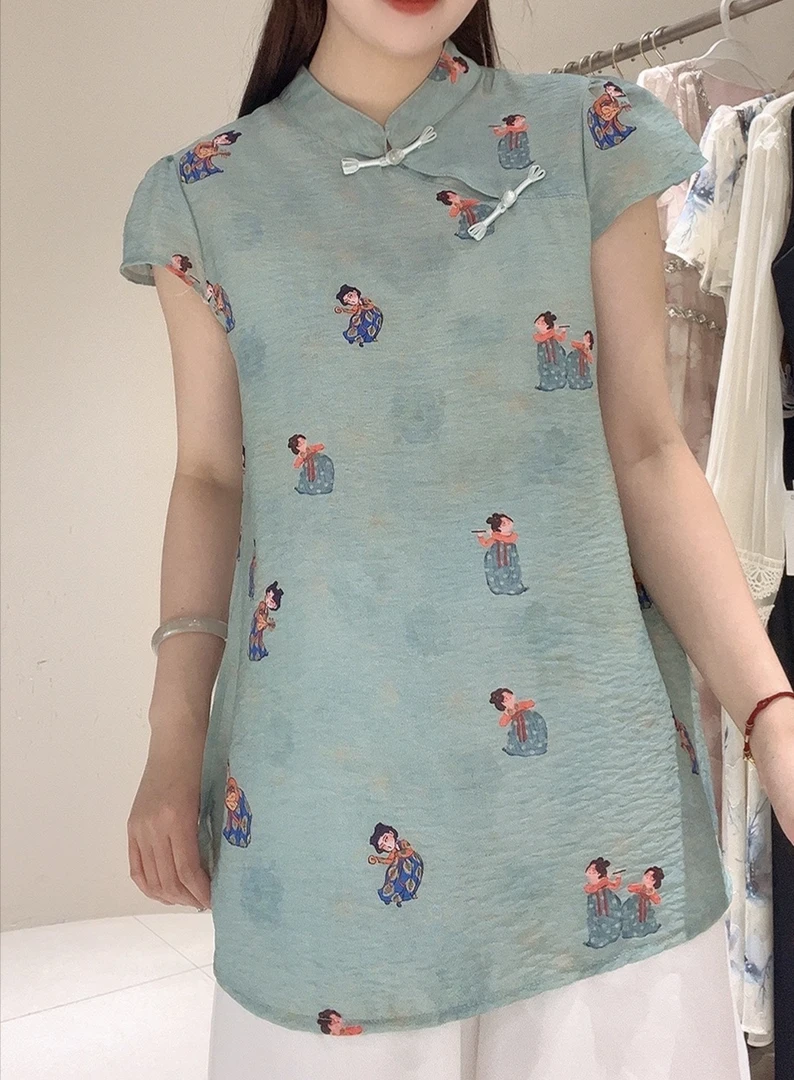 新中式盘扣小唐人国风连衣裙