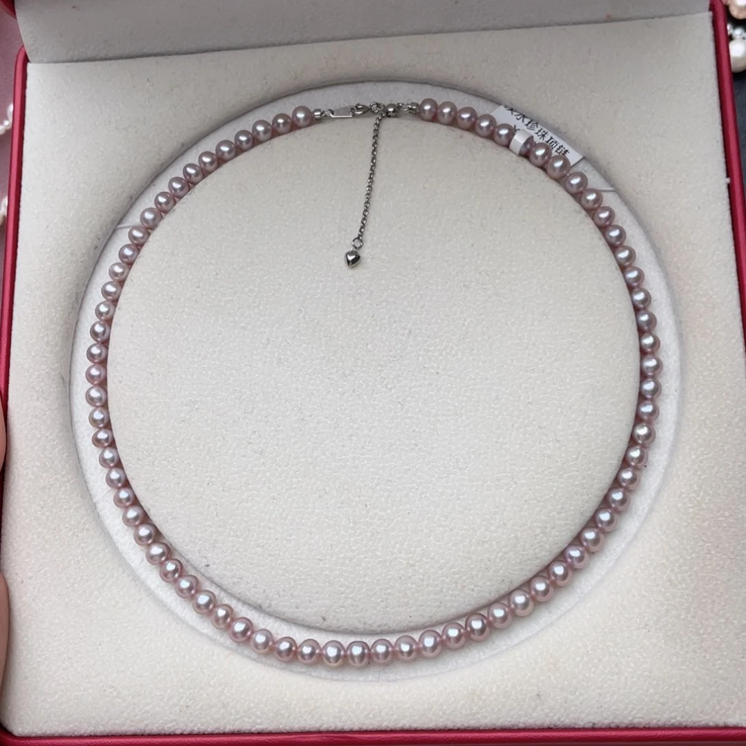 淡水珍珠银S925镶嵌颈饰6-7mm