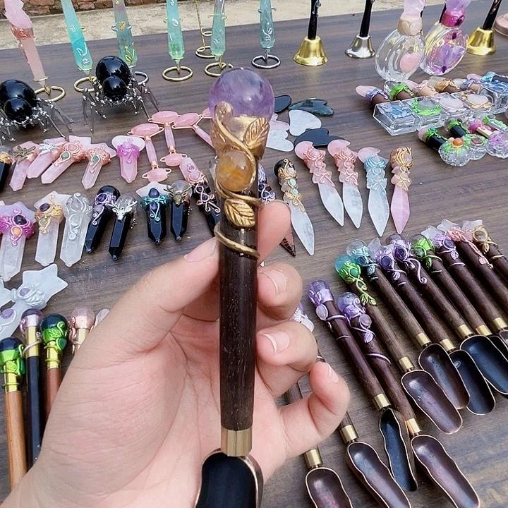 若***竹未镶嵌珠宝半成品水晶水晶