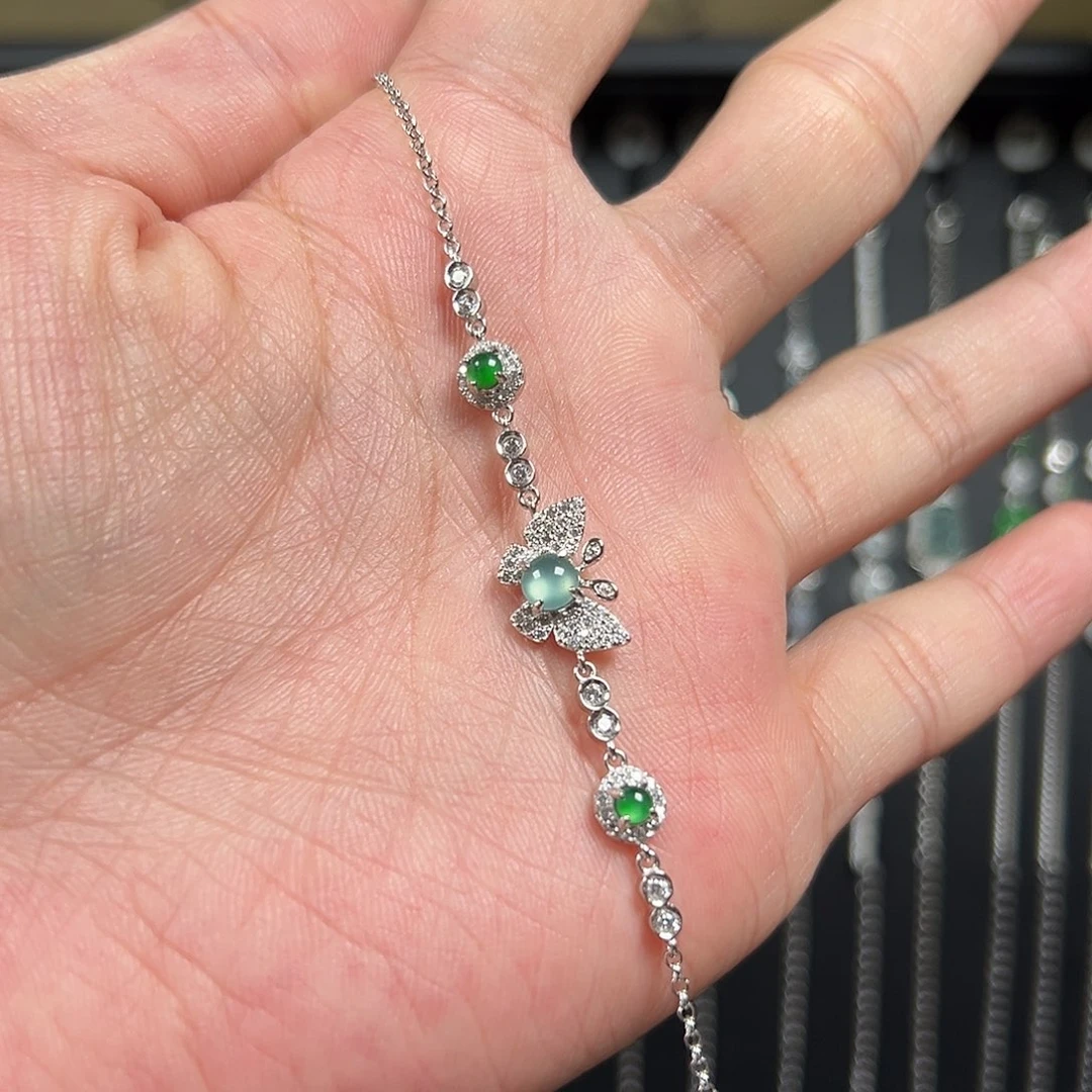 翡翠银S925镶嵌手链