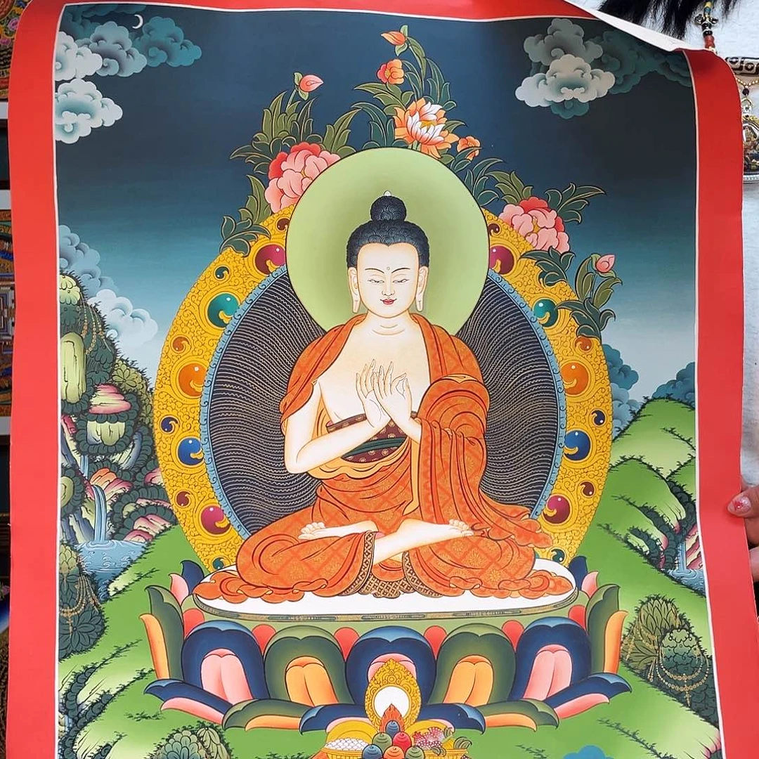 卷轴画手绘唐卡 大日