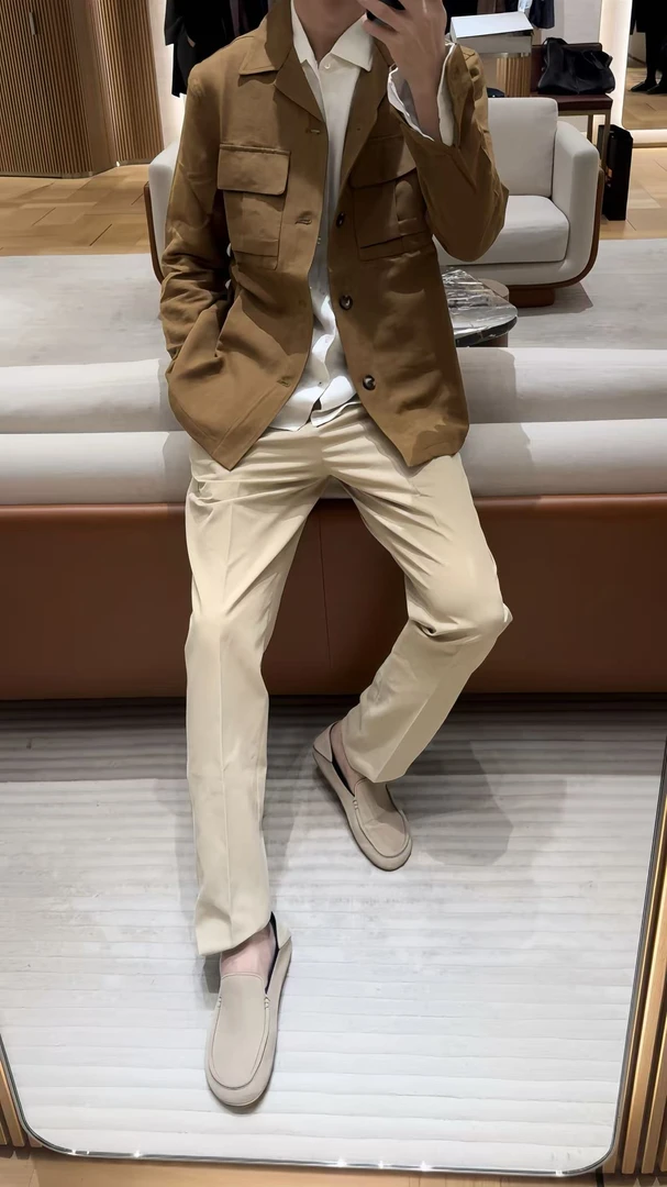 【LP 6500 Carlo 柔软棉质弹力小直筒老钱风长裤】通勤必备