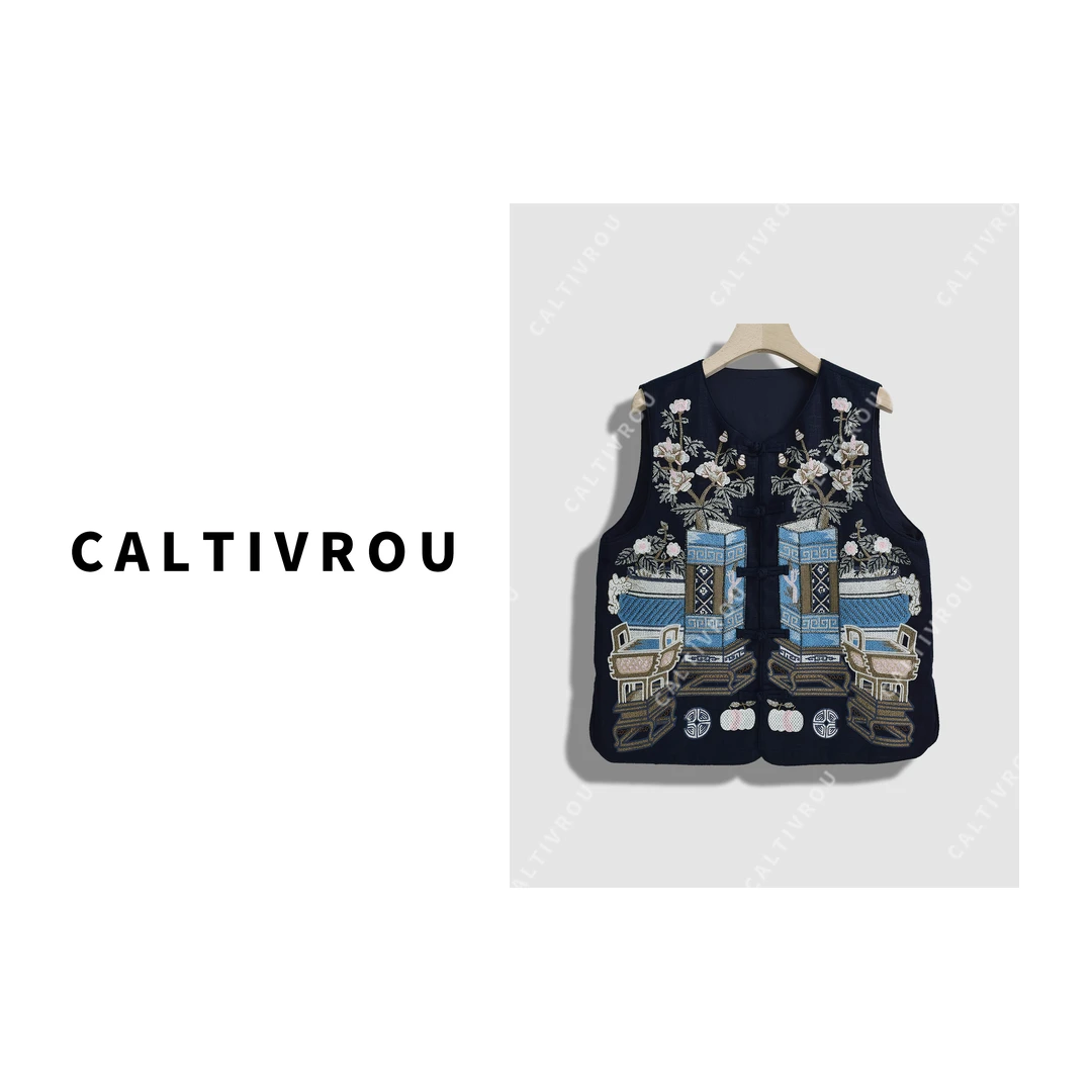 Caltivrou国风新中式马甲女坎肩马夹外穿无袖背心上衣Y14667