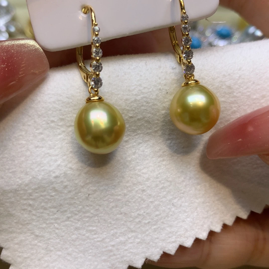 银S925镶嵌耳饰海水珍珠