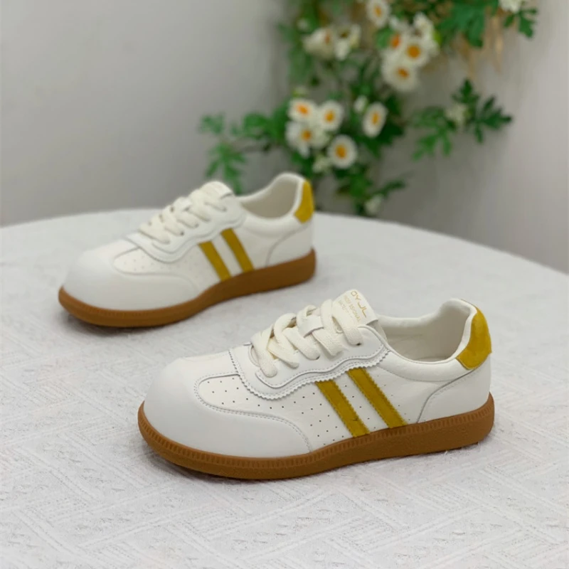 平底时髦超火学院德训阿甘鞋女2025新款春韩版透气百搭休闲小白鞋