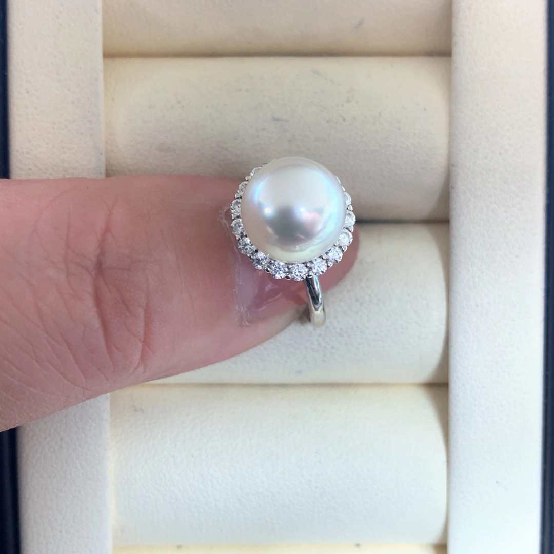 海水珍珠戒指银S925镶嵌