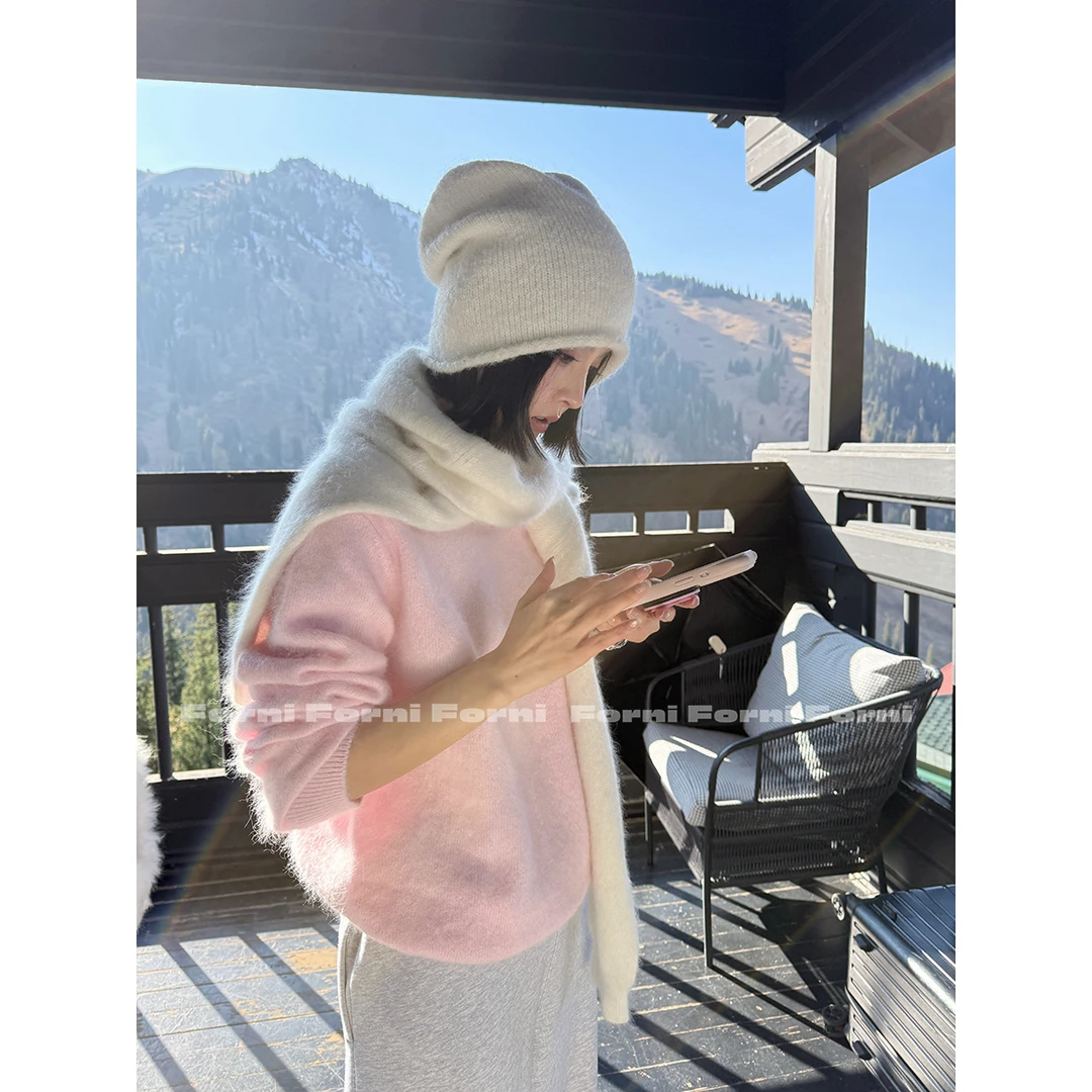 FORNI 浣熊毛衣 拉绒工艺浣熊绒针织毛衣