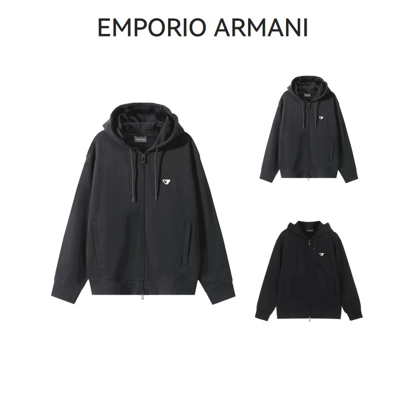 Emporio Armani阿玛尼【新品】男士薄绒连帽拉链卫衣6D1M91 1JOXZ