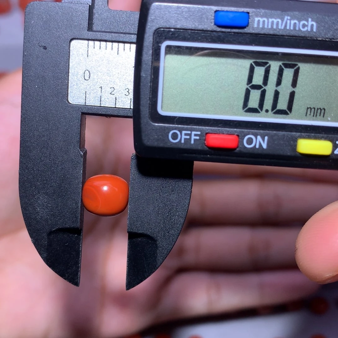 南红玛瑙未镶嵌满肉柿子老型8×7纹