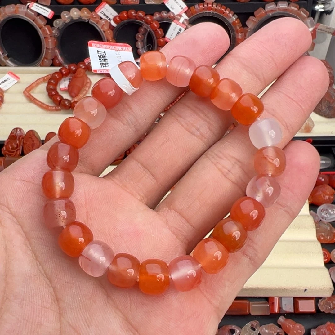 南红玛瑙未镶嵌颈饰糖果色老型单圈9mm