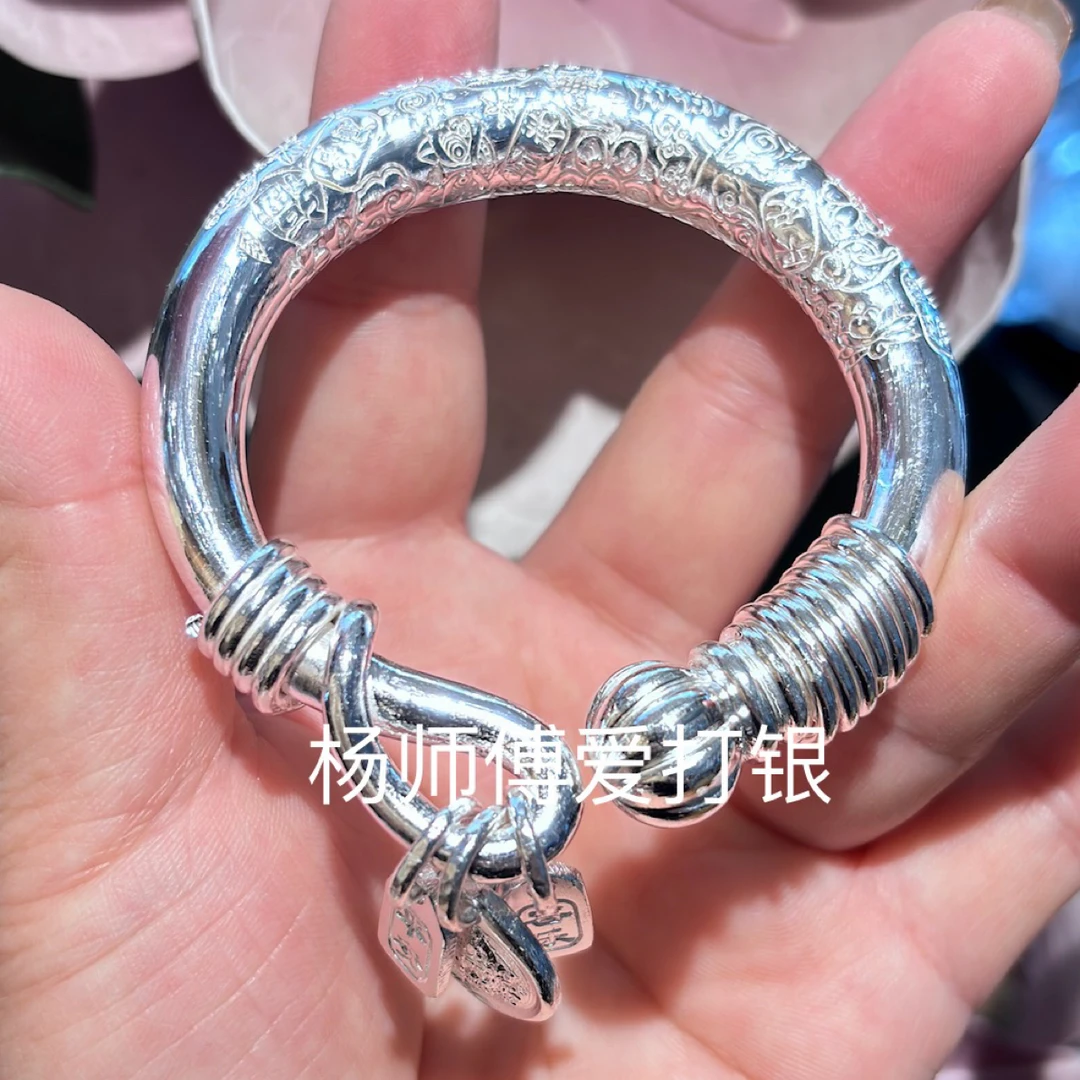 足9999复古宫廷风格格吉言南瓜绕丝盘缠手镯精美款纯手工民族风