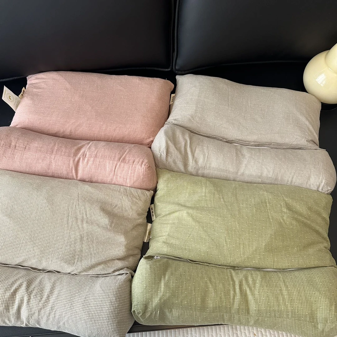 2025新款  天然苦荞麦壳可拆卸二合一护颈深睡眠三角枕头