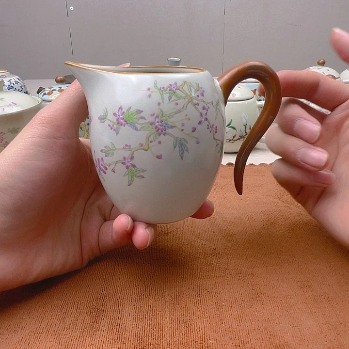 汝窑紫藤花公道杯茶海