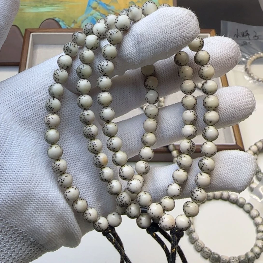 星月菩提手串石玉灰背河豚7圆珠手持