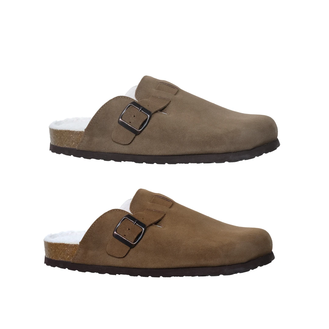 休闲百搭复古真皮包头软底时尚外穿情侣鞋冬季加绒