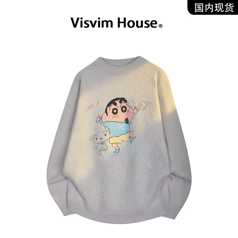 【品牌现货撤柜】VISVIM WINGS春秋季水貂绒针织衫圆领套头毛衣男士