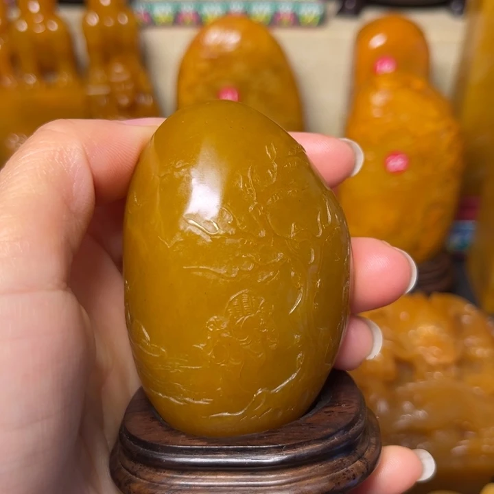 寿山石印石溜*瓦题材：工艺品