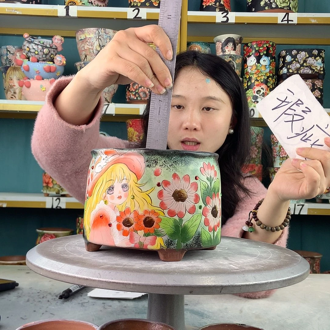 陶景德镇手工花盆226