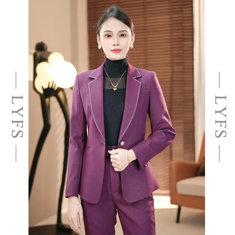 高端通勤OL长袖西装