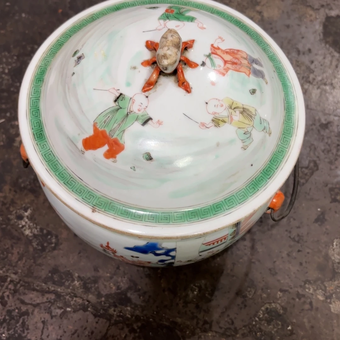 古***风瓷摆件精品高货工艺美术品细路摆件