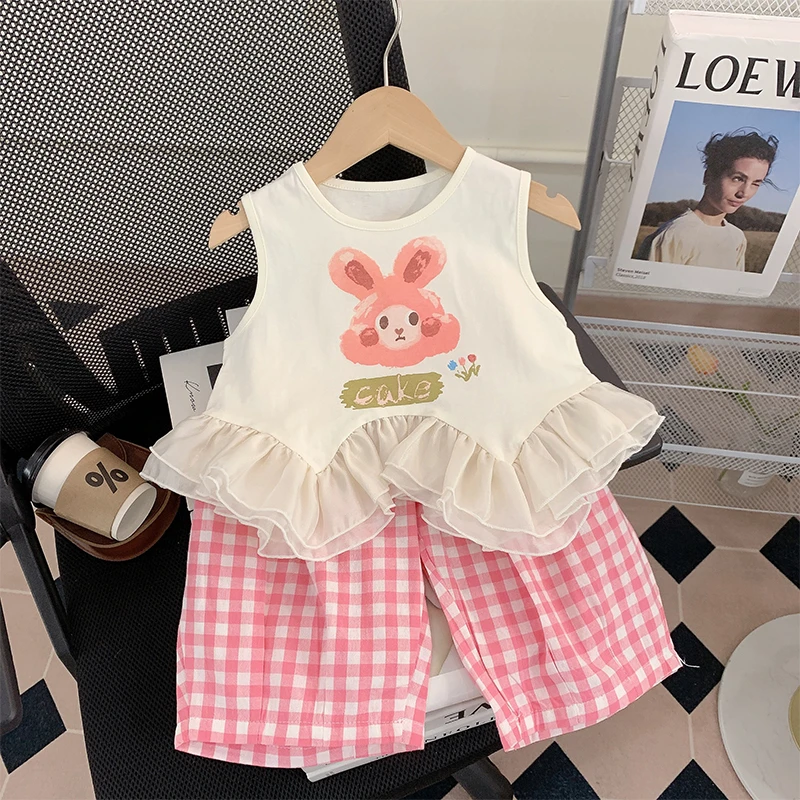 【米家原创】女童夏季背心套装2025新款无袖阔腿裤两件套洋气薄款