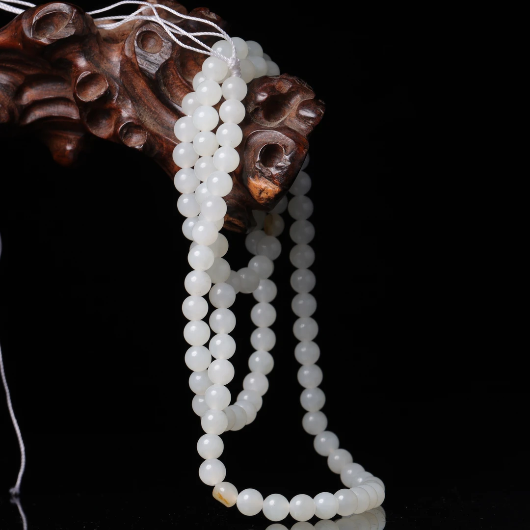 清代和田玉素珠项链-LM