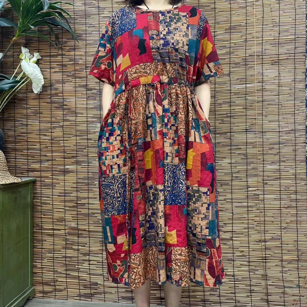 3386新款春夏遮肉显瘦洋气减龄连衣裙QZ