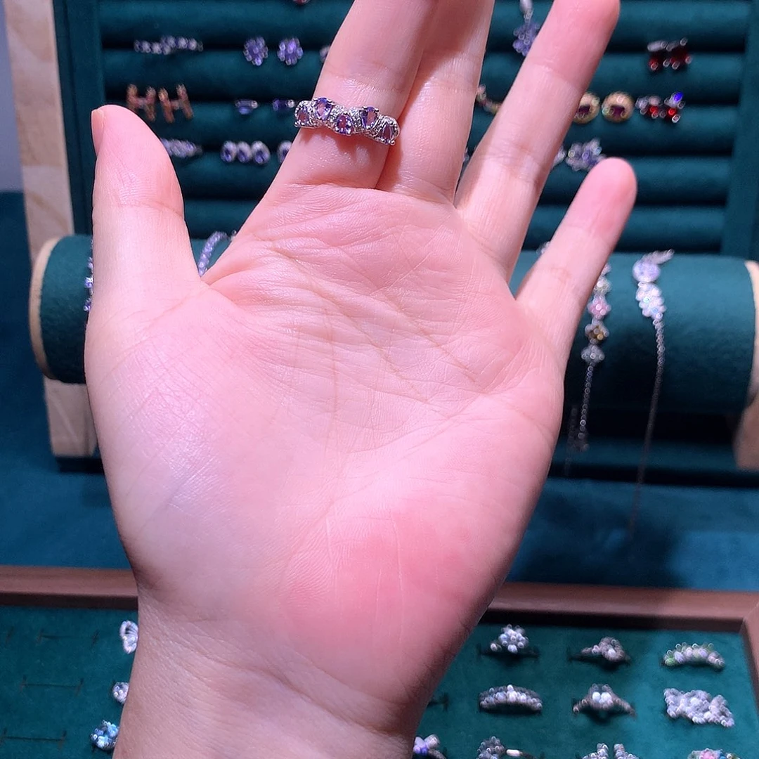 坦桑石戒指银S925镶嵌