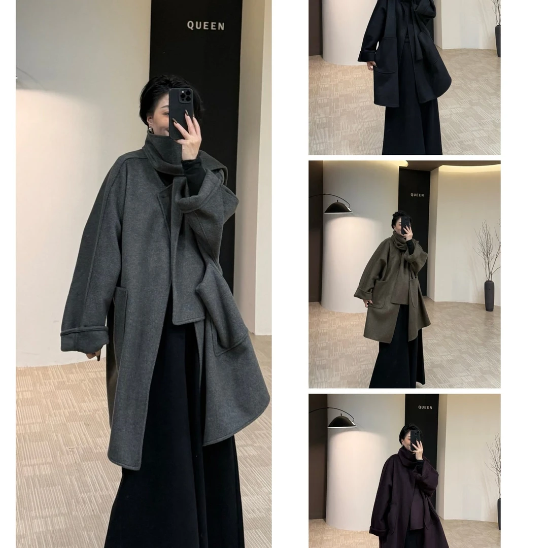 美丽定制气质双面斗篷围巾大衣170斤以内（251181-2）