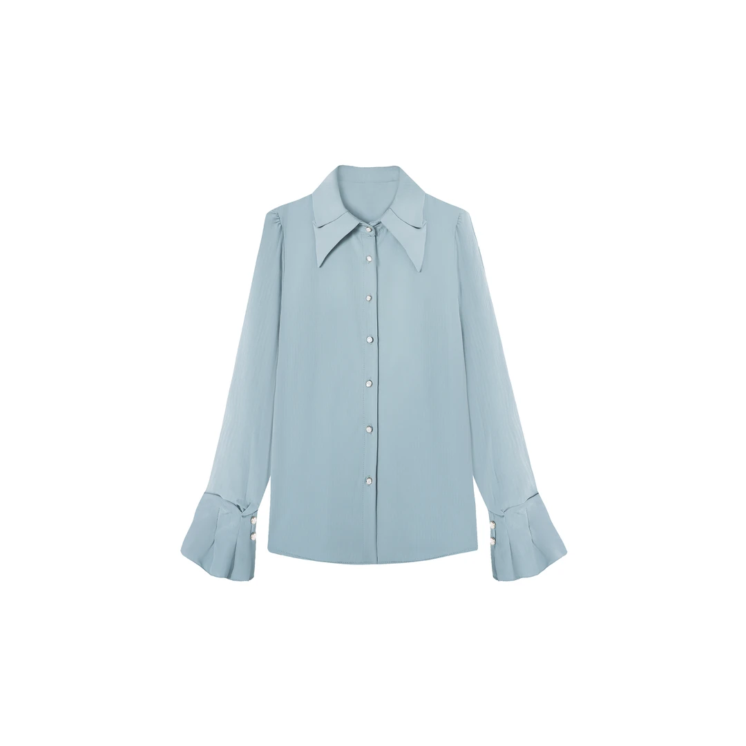 法式气质长袖白色衬衫女2025春季新款设计感小众宽松显瘦上衣