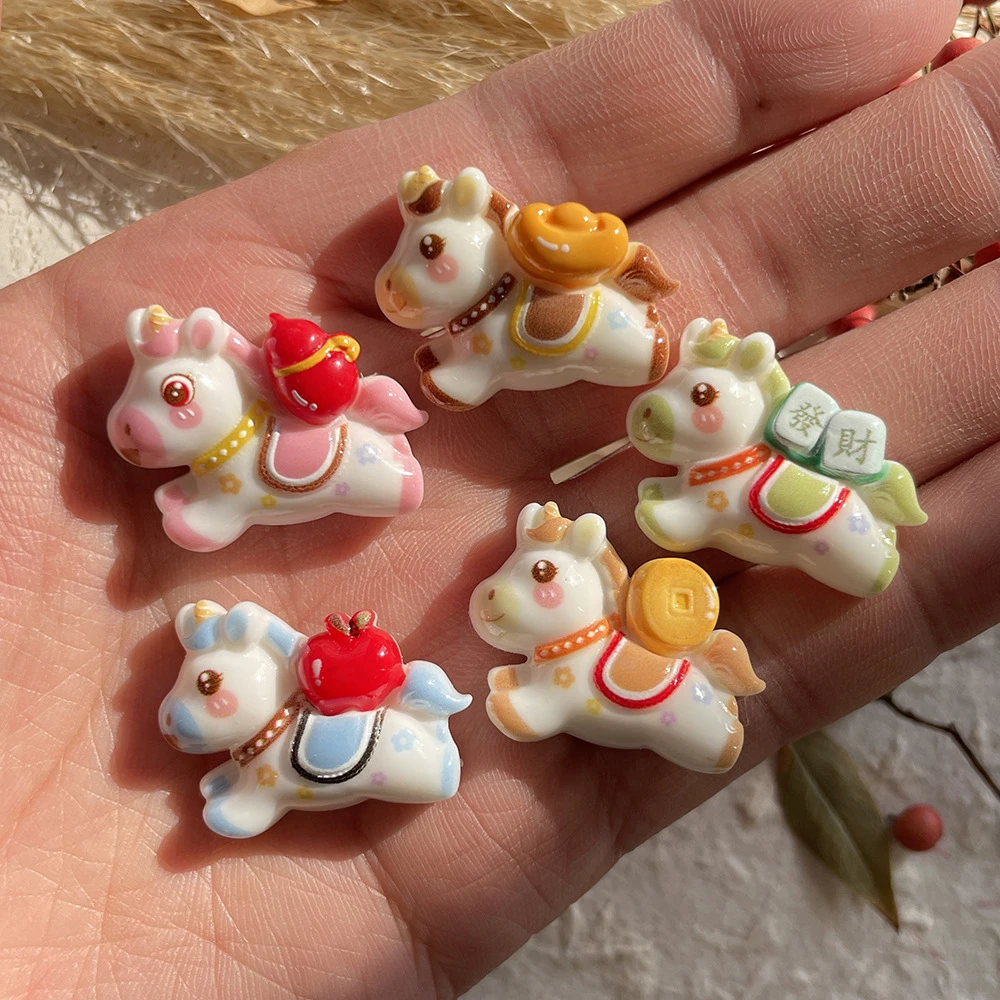 卡通来财小马3D立体水杯贴纸中控显示屏贴手工创意贴树脂DIY