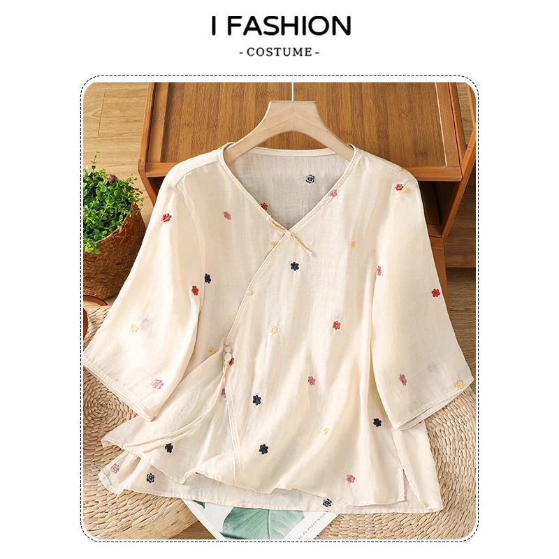 纯棉慵懒风时尚显瘦衬衫女2025夏季新款减龄气质百搭宽松上衣小衫