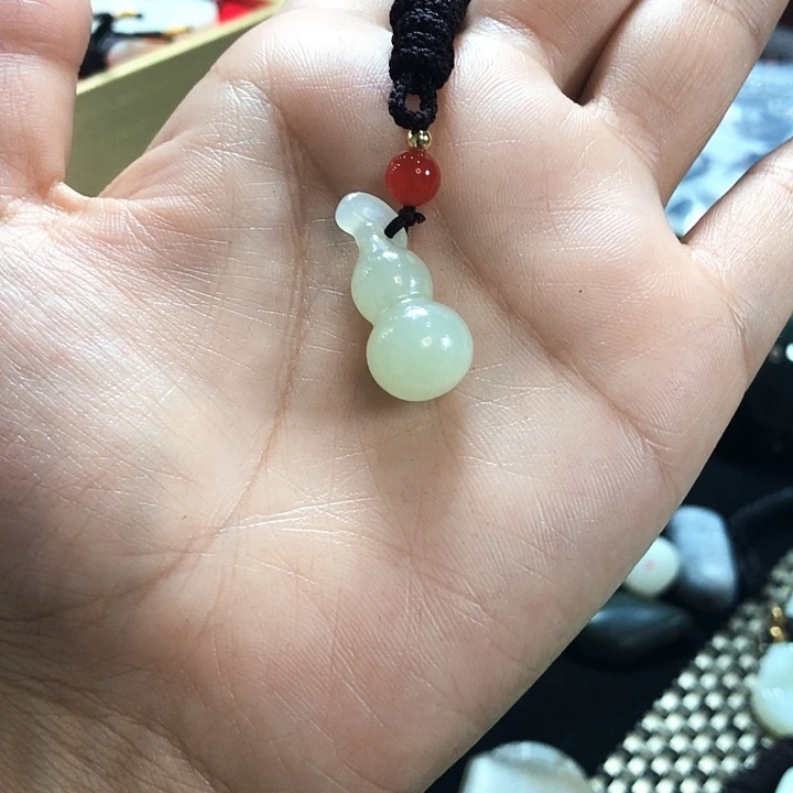 和田玉未镶嵌挂件和田玉青白玉葫芦