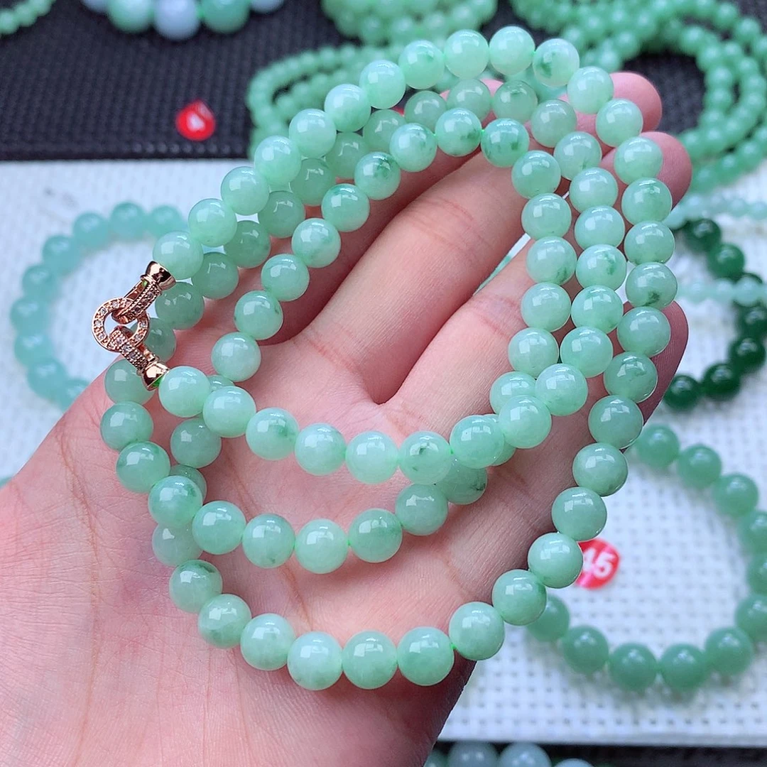 翡翠未镶嵌毛衣链卡7.5