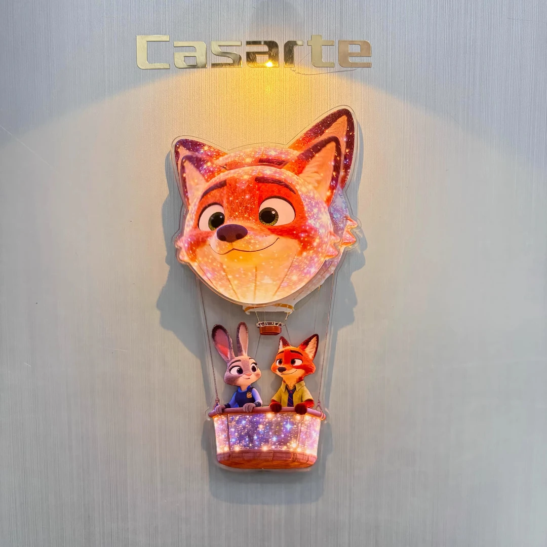 疯狂动物城尼克朱迪浪漫蜜月冰箱贴磁吸旋转冰箱贴创意家居装饰