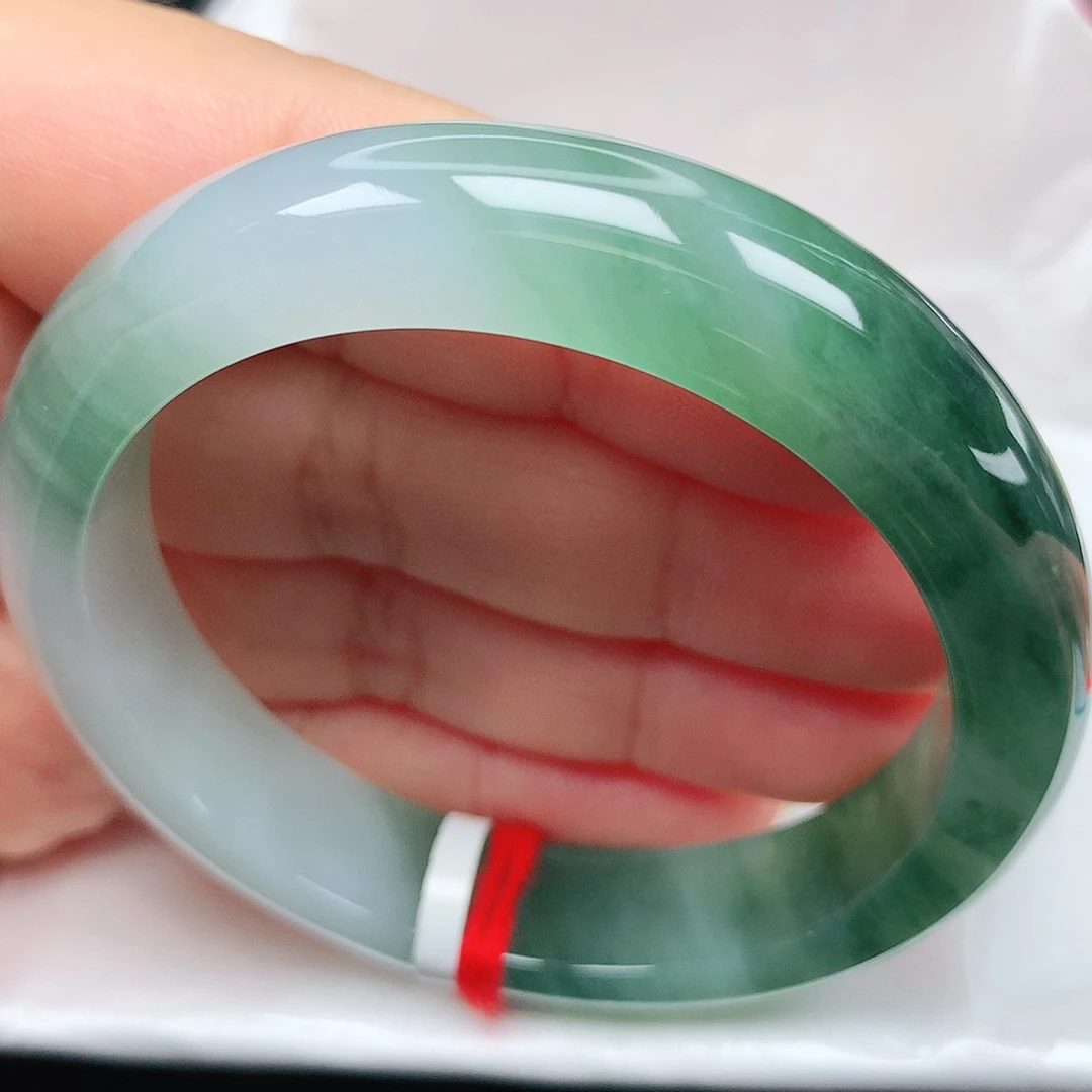 未镶嵌手镯翡翠10冰胶绿光森林