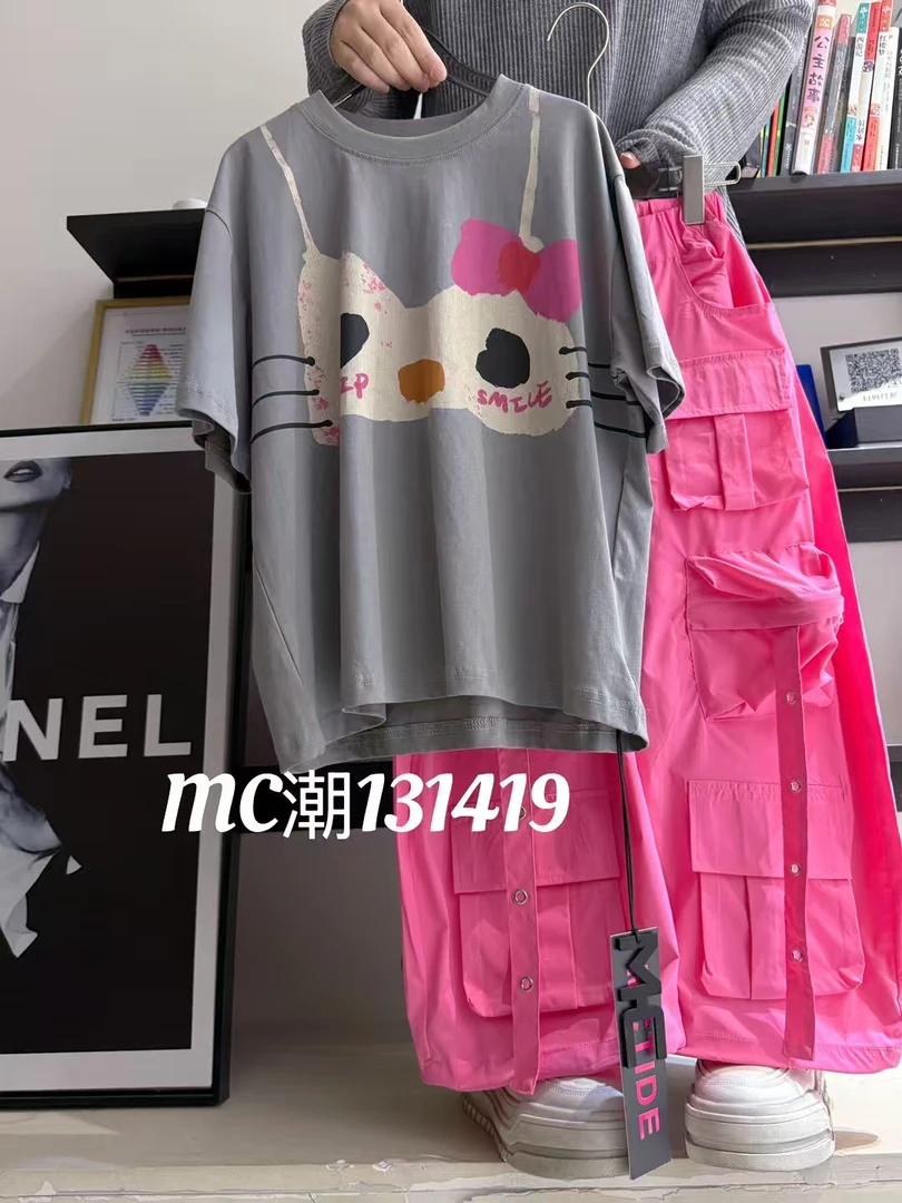 【女生日记】蒙蒙潮童2025夏款新品中大童女童短袖可爱卡通T恤