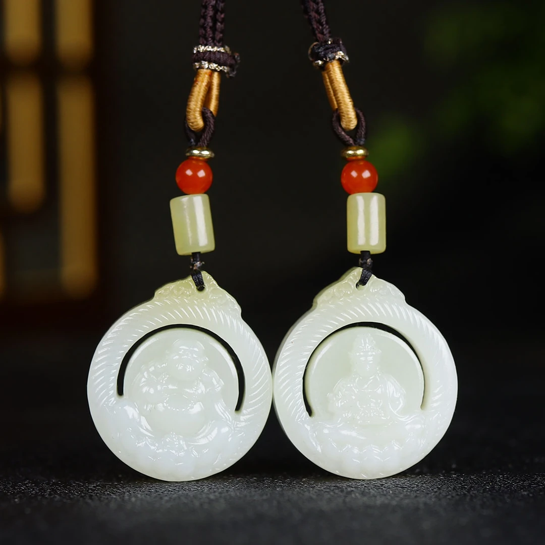 1223146和田玉糖白佛公菩萨