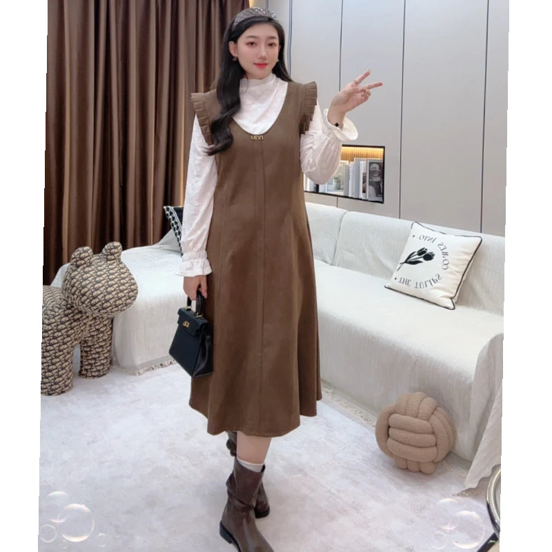 微胖女装2025秋季入秋一整套穿搭美拉德复古显瘦套装气质网红裙子