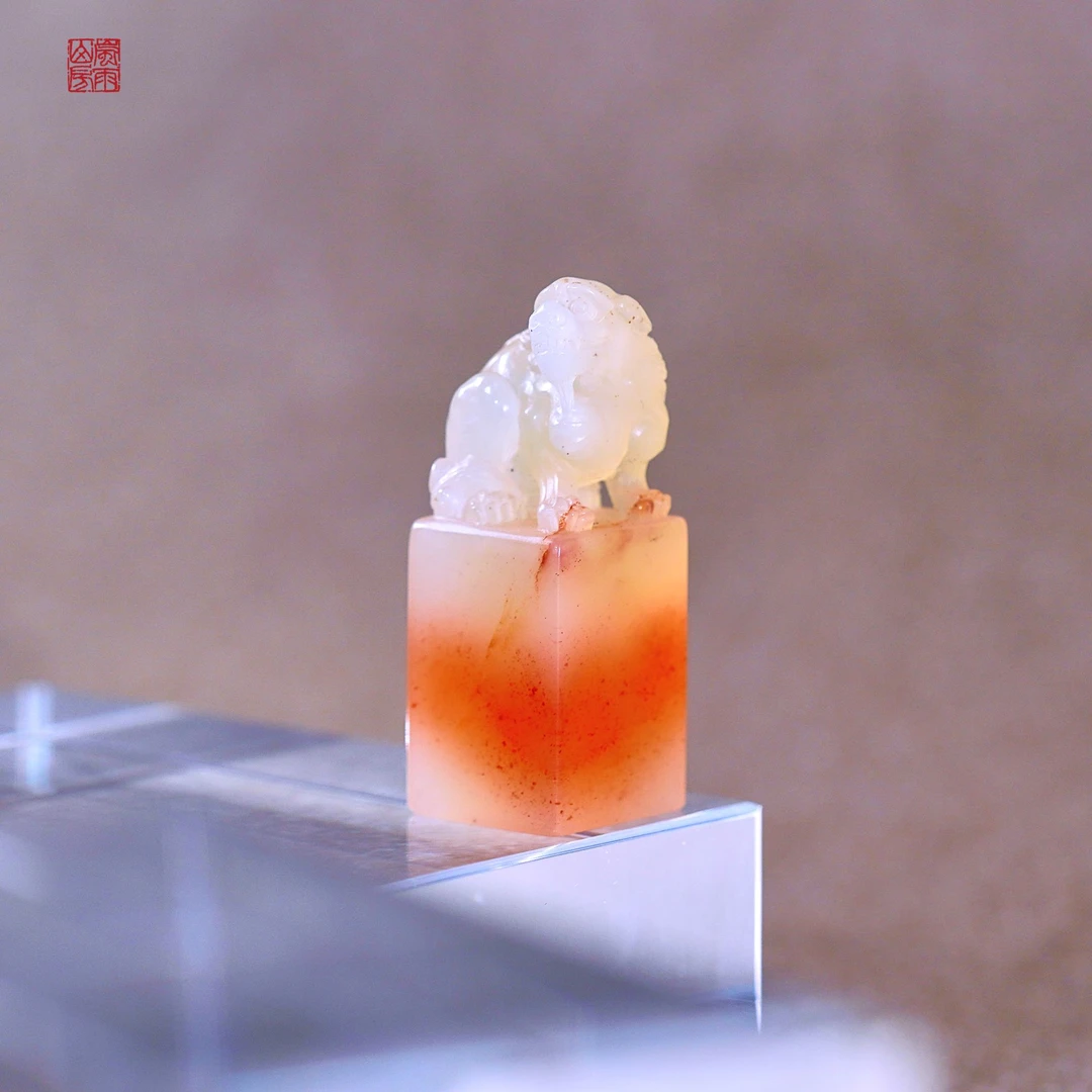 高山晶  古兽印钮印章 茶配件