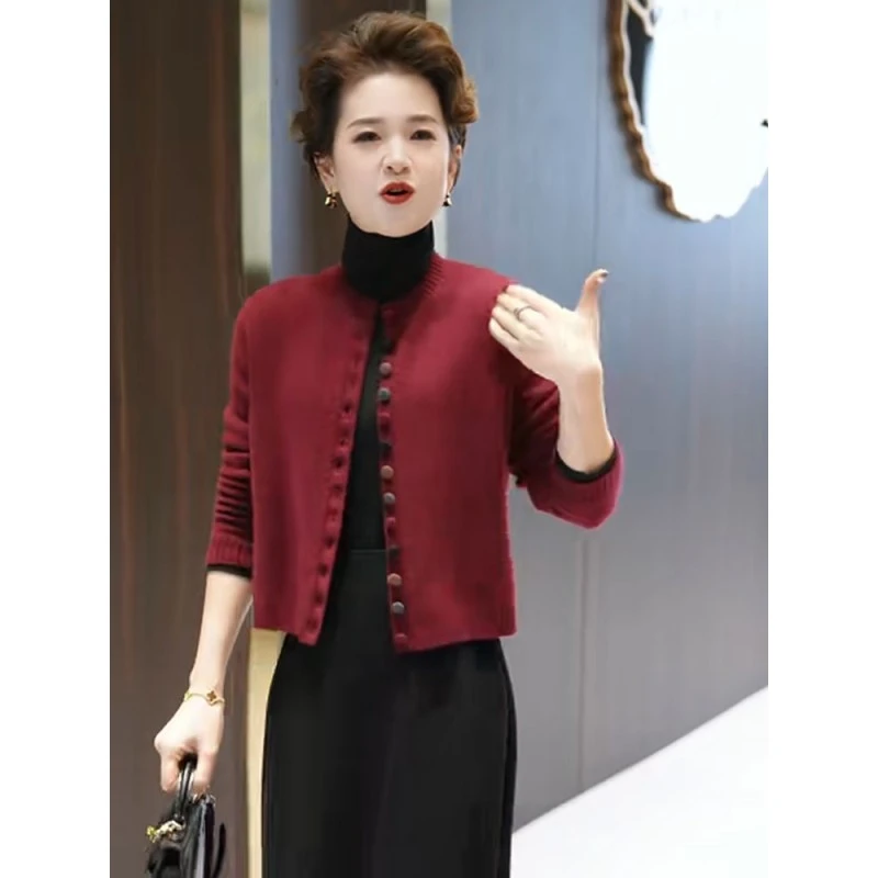 新款韩版时尚小个子针织开衫女装春秋冬宽松百搭软糯短款毛衣外套