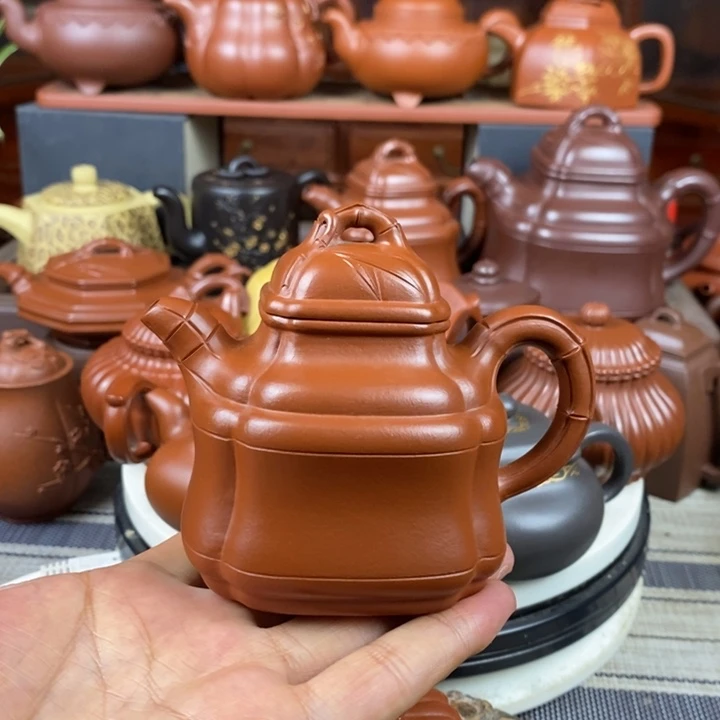 紫砂茶壶竹鼎200-260-350cc原矿赵庄朱泥特价