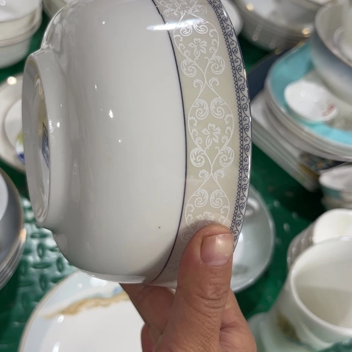 瓷片小资六寸面碗四个微瑕