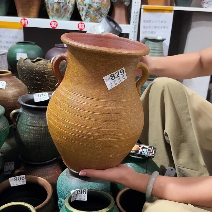 瑕疵黄色大双耳829高31口径20