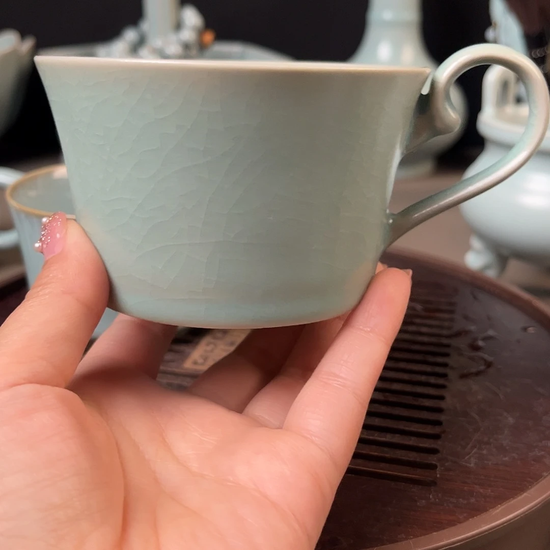 仿古釉水咖啡杯汝瓷
