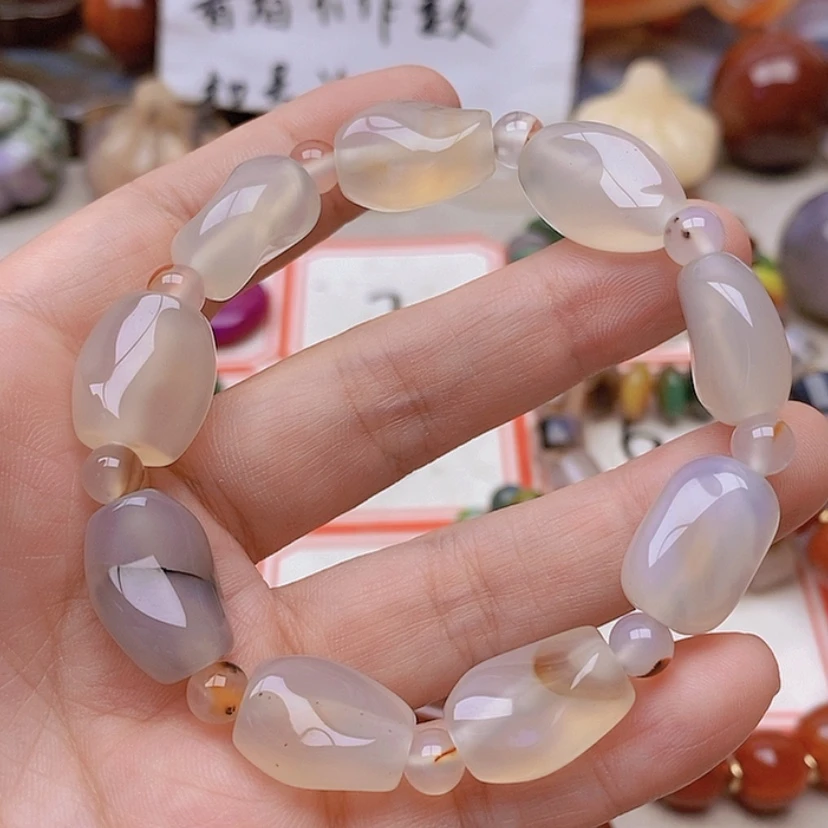 【闪购商品】未镶嵌玛瑙/玉髓珠宝半成品一***粉