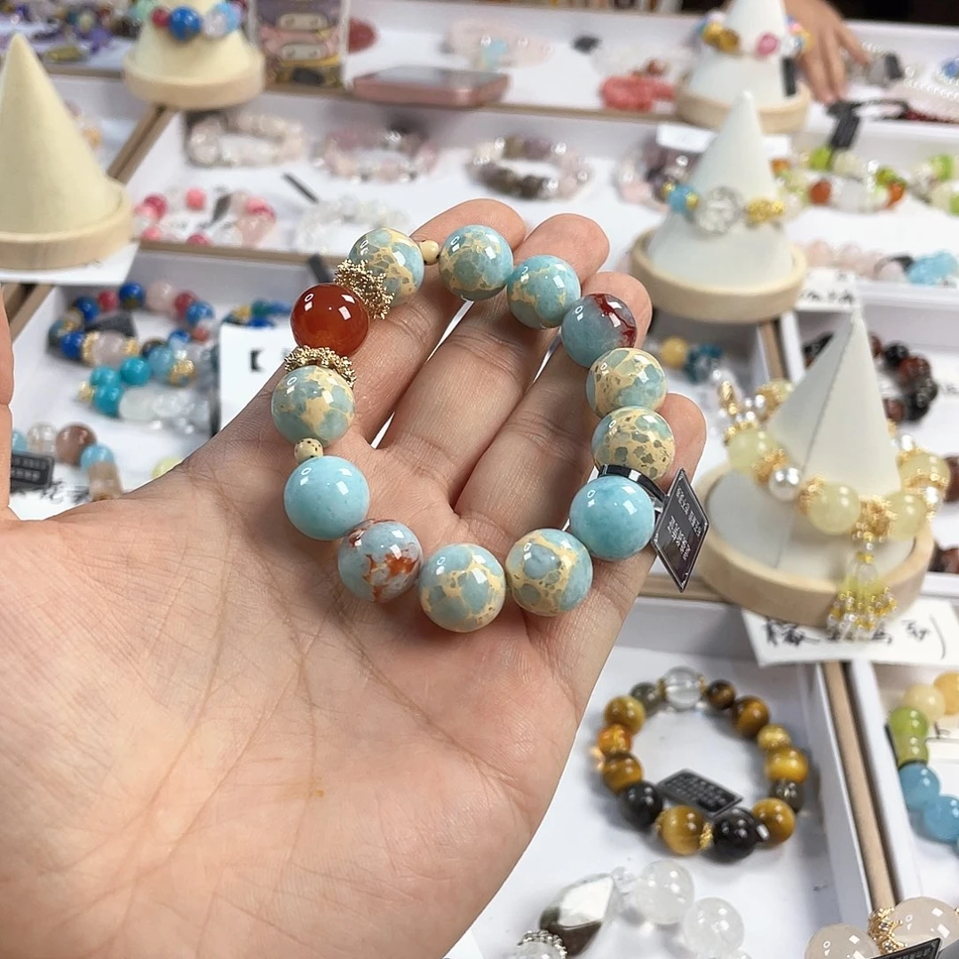 水晶手链银S925镀金镶嵌