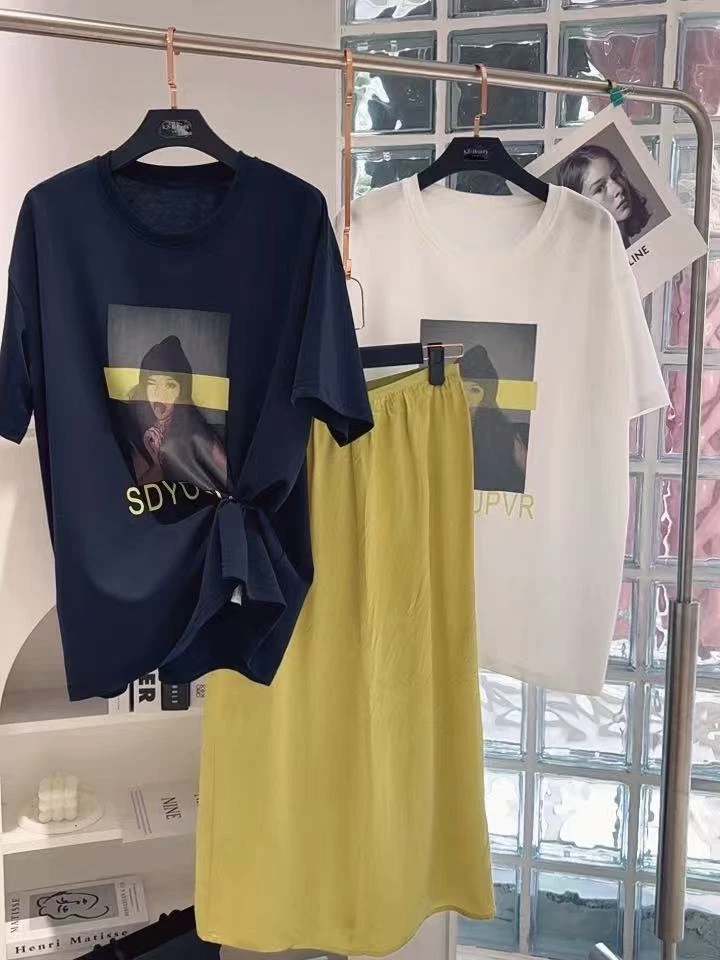 唐琪女装【月城少女-890】黄色条扛大T