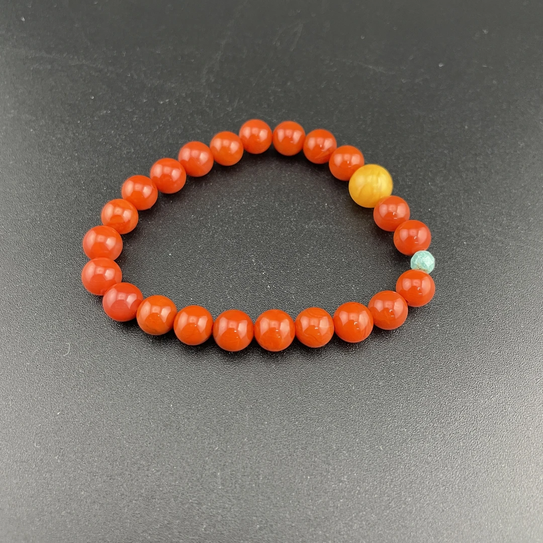 BY1028FSYN标110 北玉精选 南红手串 多样性发货